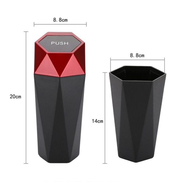 Car Mini Trash Can Desktop Storage Box (Gold) - Image 4