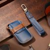 Hallmo Car Cowhide Leather Key Protective Cover Key Case for Volkswagen Lavida B Style (Blue) - Image 2