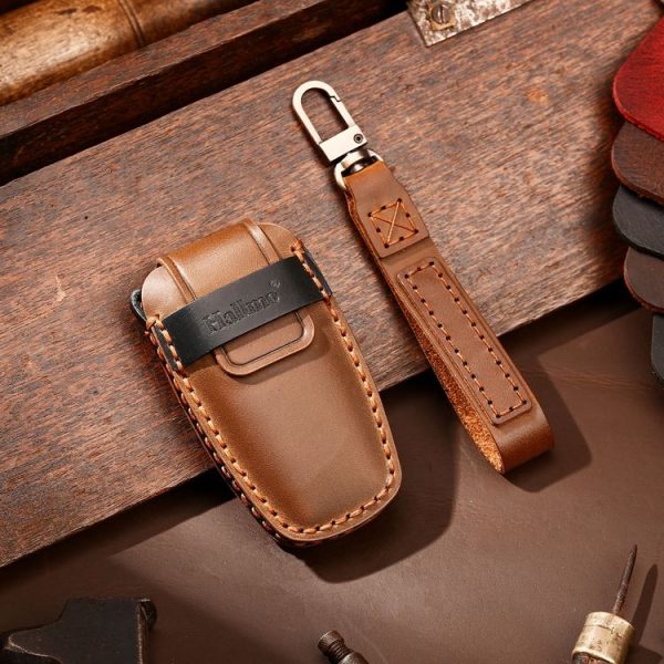 Hallmo Car Cowhide Leather Key Protective Cover Key Case for Haval H6 (Brown) - Image 2