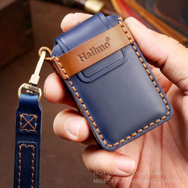 Hallmo Car Cowhide Leather Key Protective Cover Key Case for New Mazda Axela (Brown) - Image 5