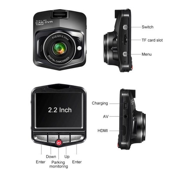 2.2 inch Car 480P Single Recording Shield Driving Recorder DVR Support Parking Monitoring / Loop Recording (Black) - Image 2