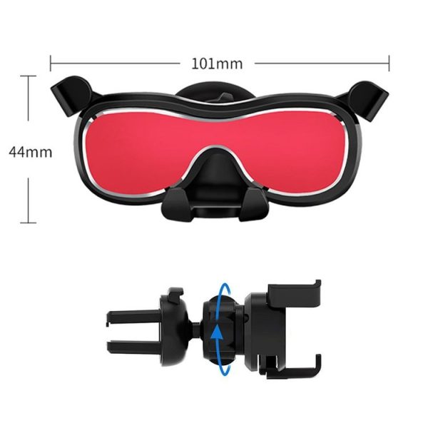 Car Air Outlet Rotating Mobile Phone Holder Navigation Bracket (Red) - Image 2
