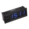 3 in 1 Car High-precision Electronic LED Luminous Clock + Thermometer + Voltmeter (Blue)