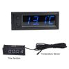 3 in 1 Car High-precision Electronic LED Luminous Clock + Thermometer + Voltmeter (Blue) - Image 2