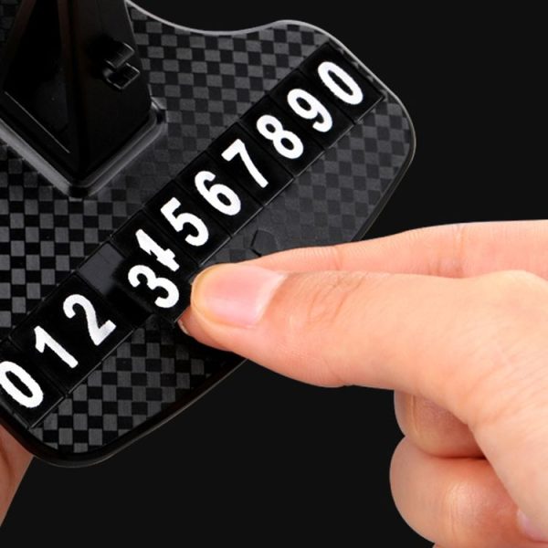 Car Dashboard Mobile Phone Holder Bracket with Number Plate (Black) - Image 5