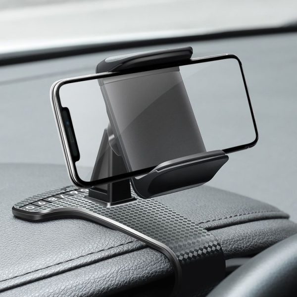 Car Dashboard Mobile Phone Holder Bracket with Number Plate (Black) - Image 8