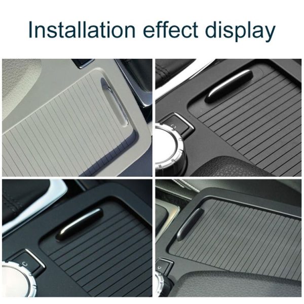 Car Water Cup Holder Roller Blind Zipper Storage Box Trim for Mercedes-Benz W204 / W212 2008-2015 (Black) - Image 5
