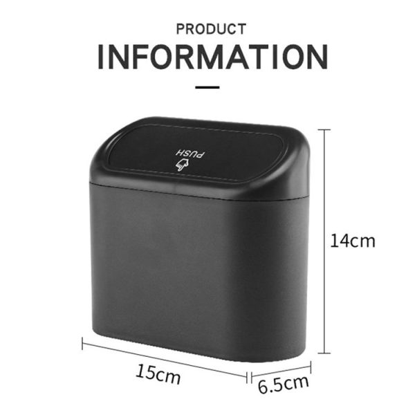 Vehicle Trash Can Bin Rubbish Bin Organizer Car-mounted Trash Storage Box - Image 3