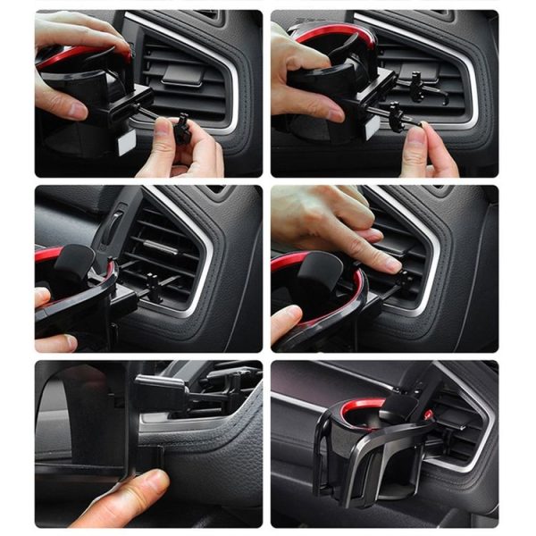 Car Air Outlet Water Cup Holder (Silver) - Image 9
