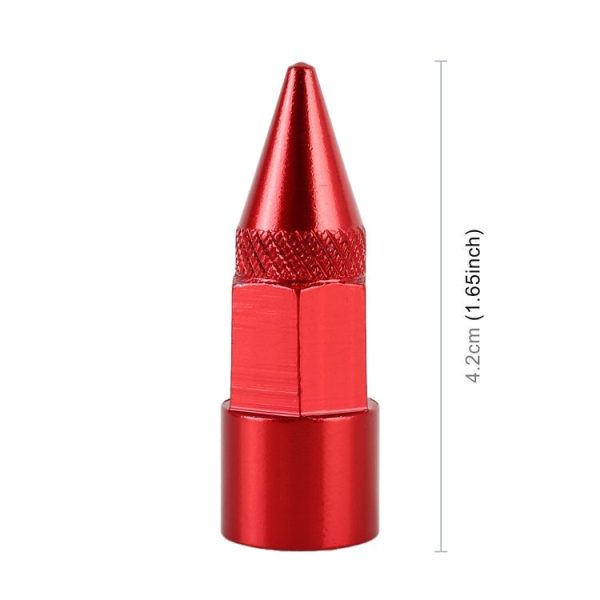 4 PCS 6-edeg Shape Gas Cap Mouthpiece Cover Tire Cap Car Tire Valve Caps (Red) - Image 3