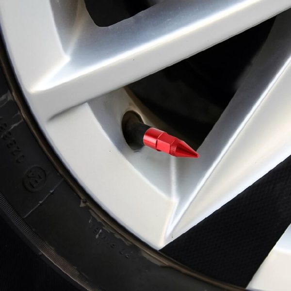 4 PCS 6-edeg Shape Gas Cap Mouthpiece Cover Tire Cap Car Tire Valve Caps (Red) - Image 5