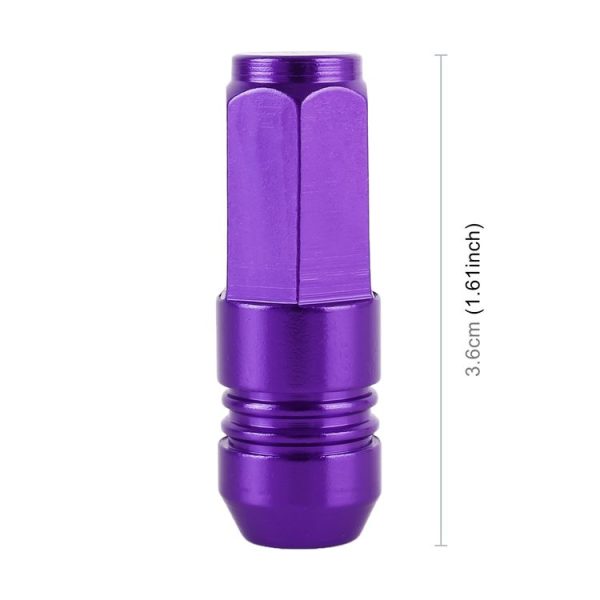 4 PCS Nut 6-edeg Shape Gas Cap Mouthpiece Cover Tire Cap Car Tire Valve Caps (Purple) - Image 3