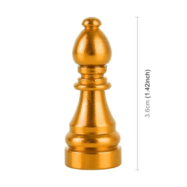 4 PCS Chess 2 Shape Gas Cap Mouthpiece Cover Tire Cap Car Tire Valve Caps (Gold) - Image 3