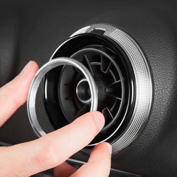 4 PCS / Set Air Conditioning Vent Metal Decorative Ring for Audi A1 (Silver) - Image 5