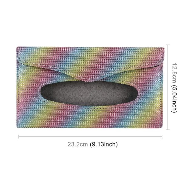 Car Magnetic Buckle Imitation Diamond Tissue Bag (Colour) - Image 2
