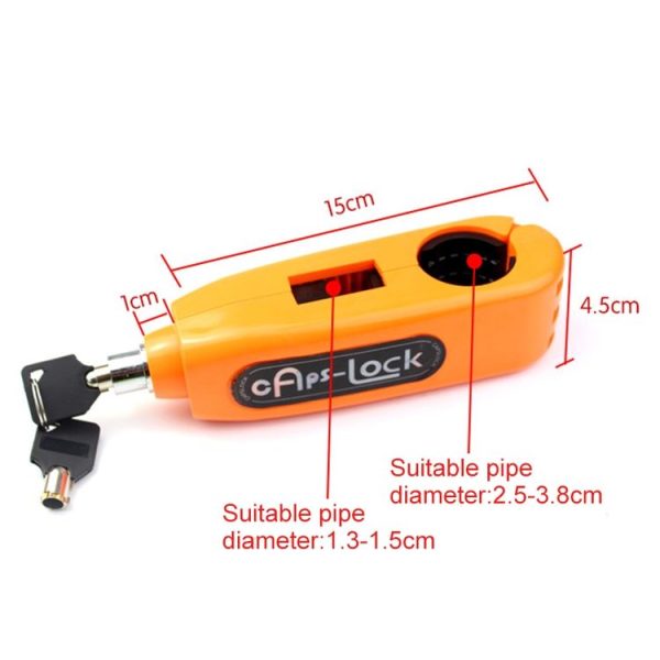 Motorcycles Handle Anti-theft Lock Horn Lock (Orange) - Image 4