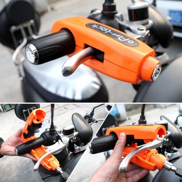 Motorcycles Handle Anti-theft Lock Horn Lock (Orange) - Image 7