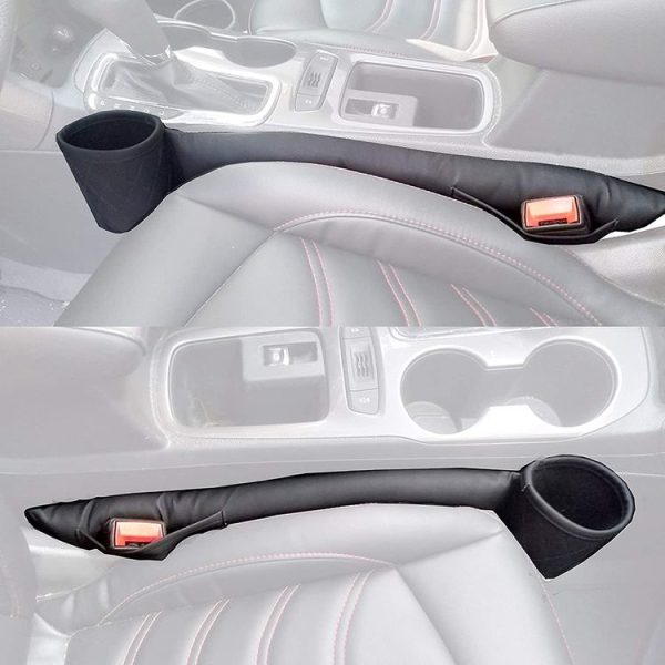 CSB083-BK Car Seat Gap Filler Pad PU Leather Console Side Pocket Organizer - Image 6