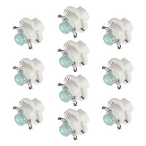 10 PCS B8.4 0.2W DC12V Wedge Instrument Panel COB LED Light Dashboard Gauge Cluster Indicator Lamp Bulb (Blue Light)