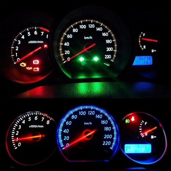 10 PCS B8.4 0.2W DC12V Wedge Instrument Panel COB LED Light Dashboard Gauge Cluster Indicator Lamp Bulb (Blue Light) - Image 7