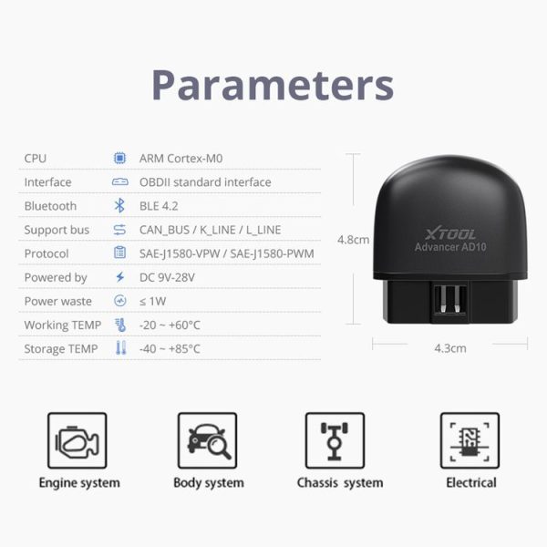 AD10 Car OBD2 Diagnostic Scanner EOBD Bluetooth ELM327 Code Reader - Image 4