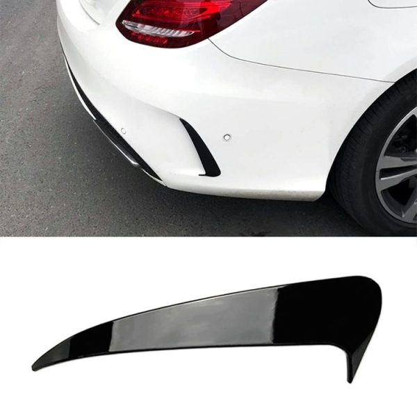Car Rear Bumper Air Outlet Wind Knife Blade Decoration Sticker Strip for Mercedes-Benz C Class W205 (Black) - Image 3