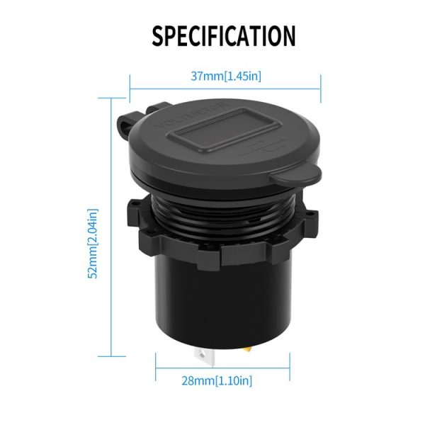 WUPP ZH-1427B1 Aluminum Alloy 3.4A 20WPD Fast Charge Charger with Mechanical Switch / Digital Display Voltage - Image 3