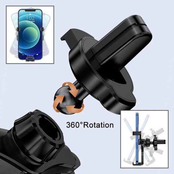 HAMTOD Mini Car Air Outlet Gravity Bracket Phone Holder (Matte Black) - Image 4