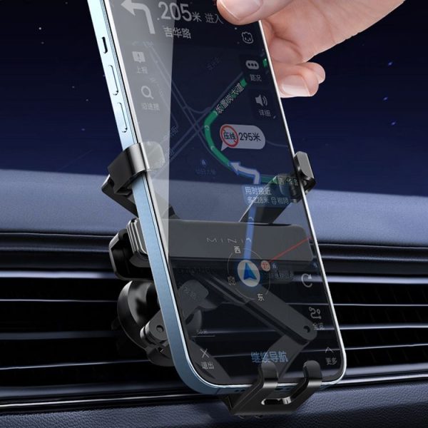 HAMTOD Mini Car Air Outlet Gravity Bracket Phone Holder (Matte Black) - Image 6