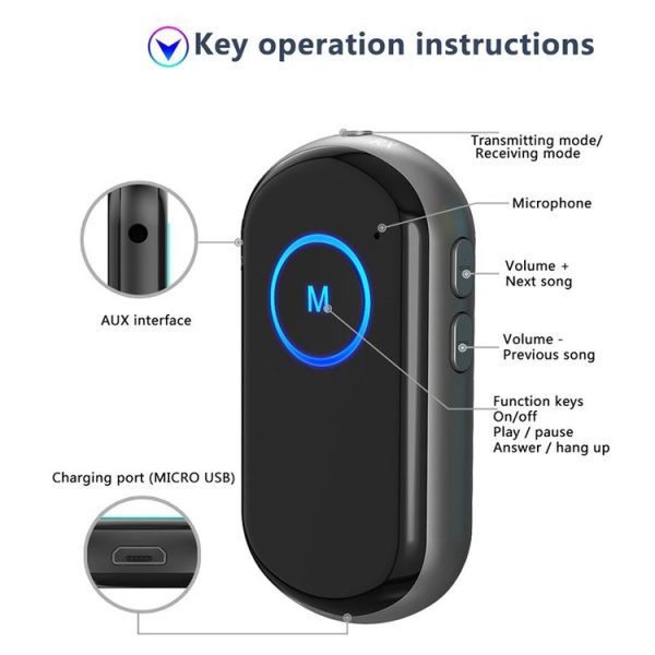 BR01 Car Bluetooth 5.0 Wireless Audio Receiver Transmitter - Image 3