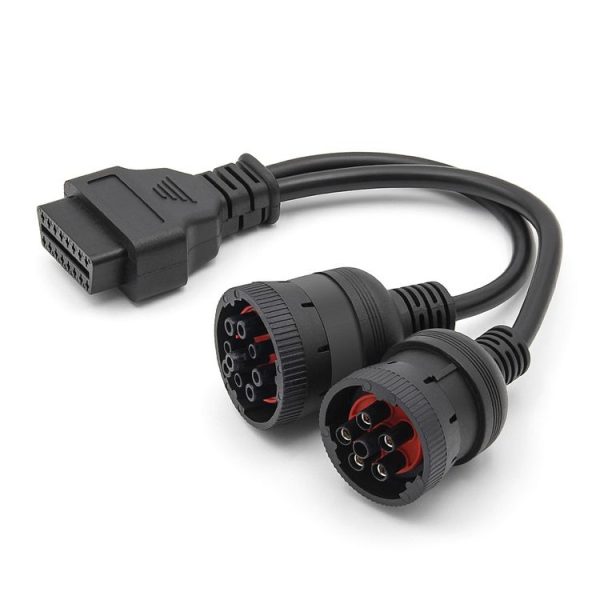 J1708 J1939 6Pin 9Pin to OBD2 16Pin Female Car Diagnostic Adapter Cable - Image 2