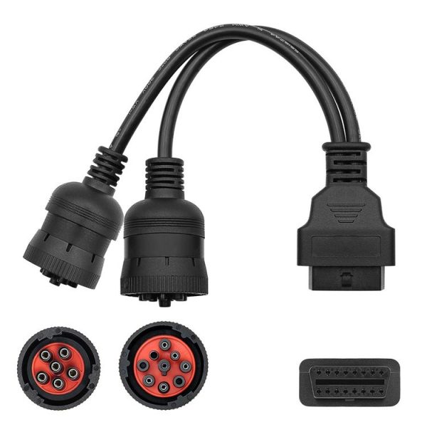 J1708 J1939 6Pin 9Pin to OBD2 16Pin Female Car Diagnostic Adapter Cable - Image 5