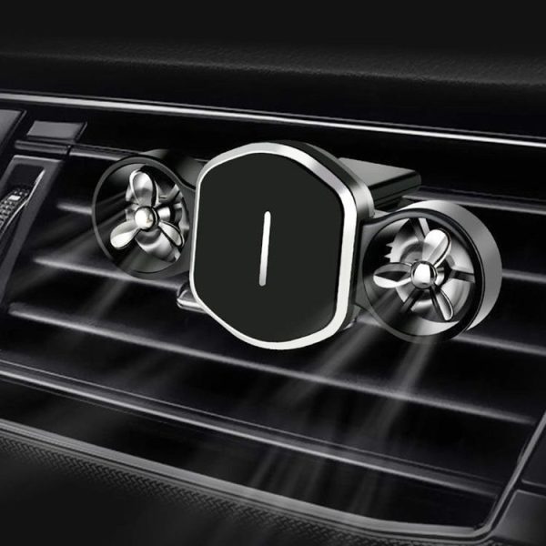 Car Dual-turbo Air Outlet Magnetic Mobile Phone Holder with Aromatherapy (Blue) - Image 6