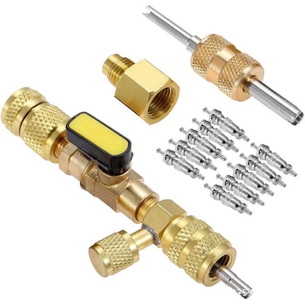 R410A R22 Spool Remover Installation Tool with Dual Size SAE 1 / 4 and 5 / 16 Ports