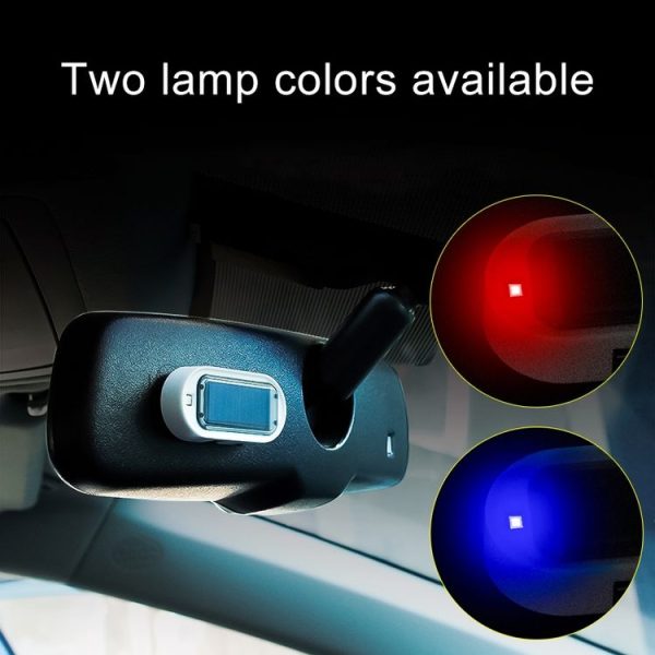Car Solar Energy Anti-theft Device LED Warning Light (Blue) - Image 5