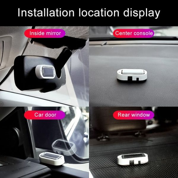 Car Solar Energy Anti-theft Device LED Warning Light (Blue) - Image 6