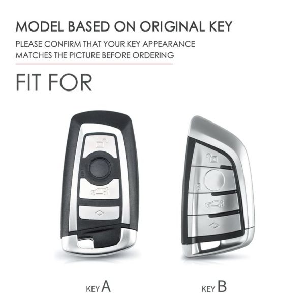 Hallmo Car Female Style Cowhide Leather Key Protective Cover for BMW, A Type (Sky Blue) - Image 3