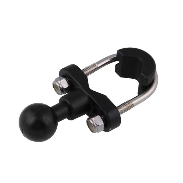 CHM005-BK Stainless Steel U-shape Handlebar Rail Mounting Ball Joint Fixed Base Motorcycle Modification Accessories (Black) - Image 4