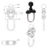 CHM005-BK Stainless Steel U-shape Handlebar Rail Mounting Ball Joint Fixed Base Motorcycle Modification Accessories (Black) - Image 6