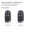 Hallmo Car Genuine Leather Key Protective Cover for Jeep Compass 4-button (Black) - Image 3