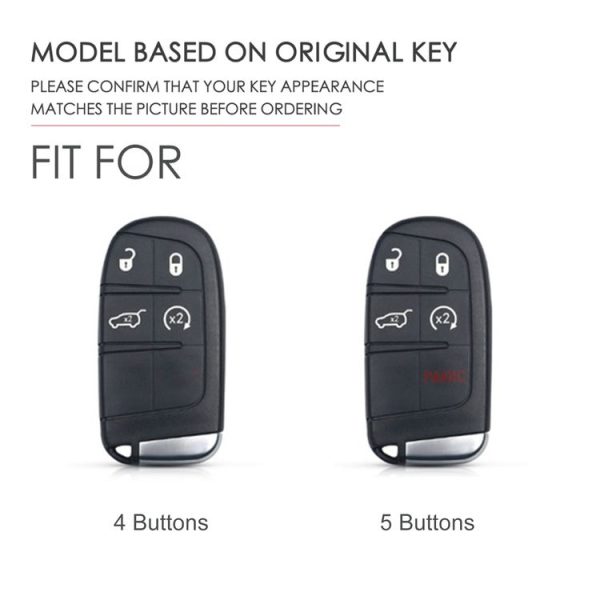 Hallmo Car Genuine Leather Key Protective Cover for Jeep Compass 4-button (Black) - Image 3