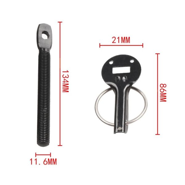 Universal Car Aluminum Alloy Mount Hood Pin Bonnet Lock (Black) - Image 2