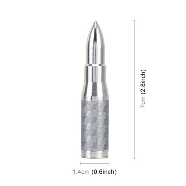 Bullet Shape Modified Car Antenna Aerial 7cm (Silver) - Image 3