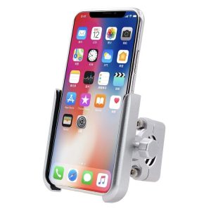 Motorcycle Aluminium Alloy Mobile Phone Holder Bracket, Handlebar Version (Silver)