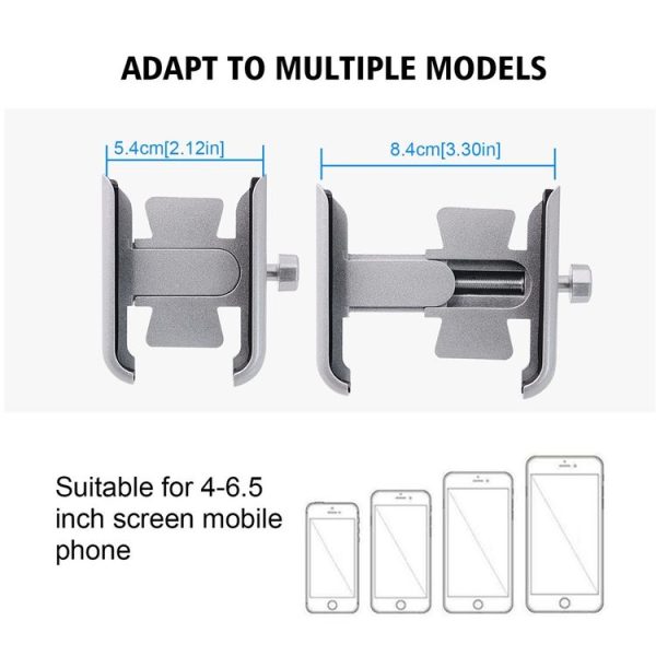 Motorcycle Aluminium Alloy Mobile Phone Holder Bracket, Handlebar Version (Silver) - Image 3