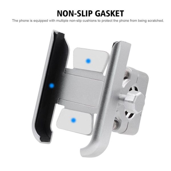 Motorcycle Aluminium Alloy Mobile Phone Holder Bracket, Handlebar Version (Silver) - Image 4