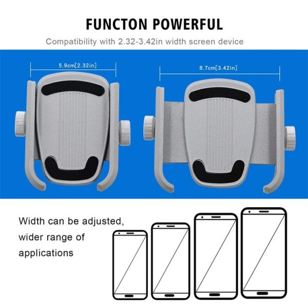 Motorcycle Aluminium Alloy Quick Release Mobile Phone Holder Bracket, Rearview Mirror Version (Silver) - Image 3