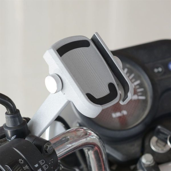 Motorcycle Aluminium Alloy Quick Release Mobile Phone Holder Bracket, Rearview Mirror Version (Silver) - Image 7