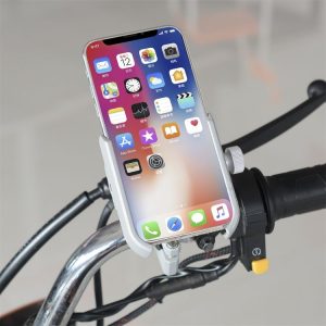 Motorcycle Aluminium Alloy Pressure Casting Mobile Phone Holder Bracket, Handlebar Version (Silver)