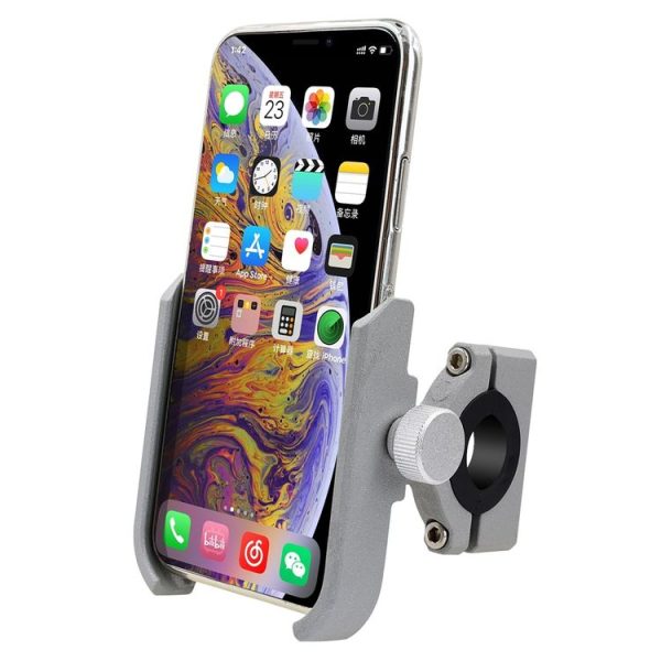 Motorcycle Aluminium Alloy Pressure Casting Mobile Phone Holder Bracket, Handlebar Version (Silver) - Image 2